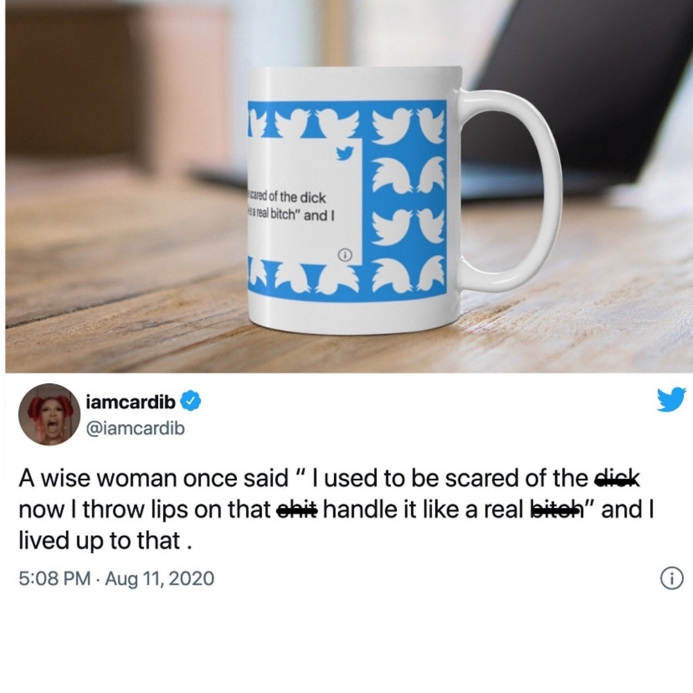Funny Cardi B tweet throw lips on that sh*t mug